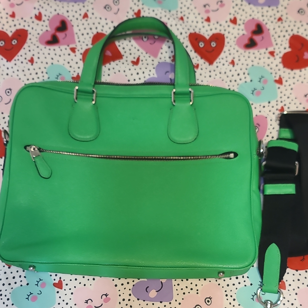 Coach Vibrant Green Mens Leather Bag